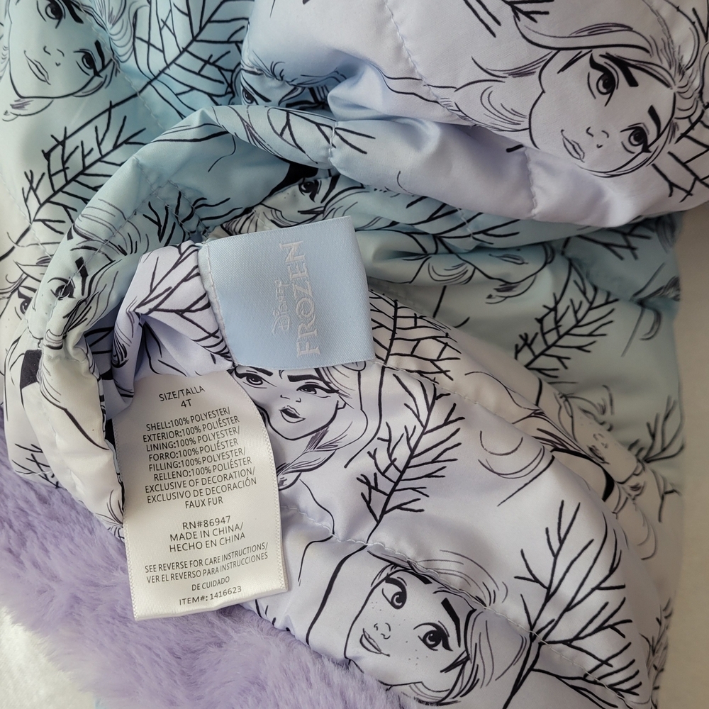 Disney Kids Purple and Blue Hooded Jacket - Picture 4 of 5